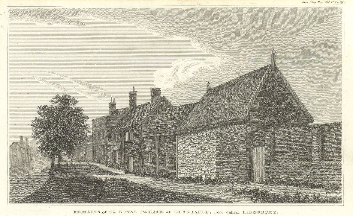 Kingsbury Court Old Palace Lodge at Dunstable, now a hotel. Bedfordshire 1816